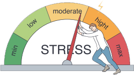 스트레스 지수 그래프 일러스트 이미지